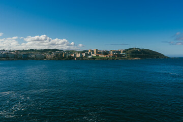 Panoramic landscape from Ensenada del Orzán. La Coruña, Spain.