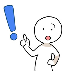 びっくりマークを浮かべた人のイラスト