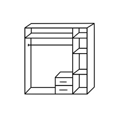 Illustration Vintage Wooden Closet Illustration for Home Interiors 3d