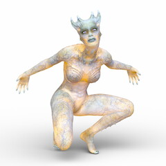 女性エイリアン　3DCGレンダリング