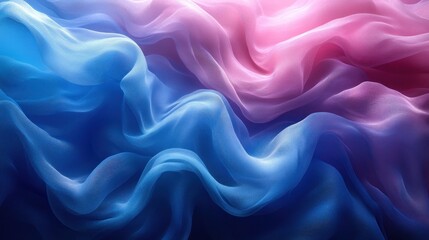 Abstract Blue and Pink Fabric Drapery: A Textured Symphony of Color and Light