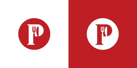 Letter P for Food, Restaurant Logo Design