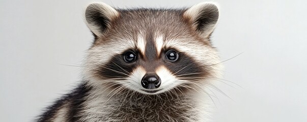 Close-up portrait of a raccoon.