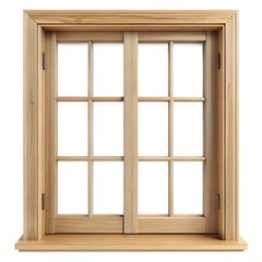 Fototapeta premium wooden window on white background