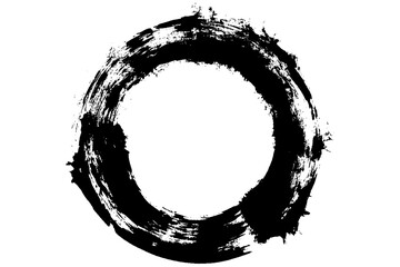 Black paint circle Abstract circles on white Hand Drawn Brush Strokes for Badge, Label and Logo. Dirty Artistic Design Elements Vector Illustration paint brush stroke, ink splatter and artistic