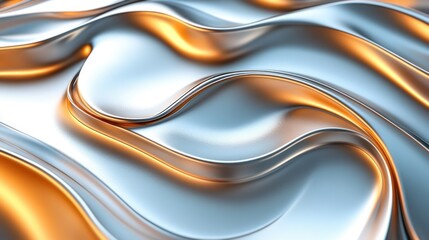 Obraz premium Silver and gold liquid metal waves abstract background