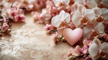 pink gold orchid cascade heart