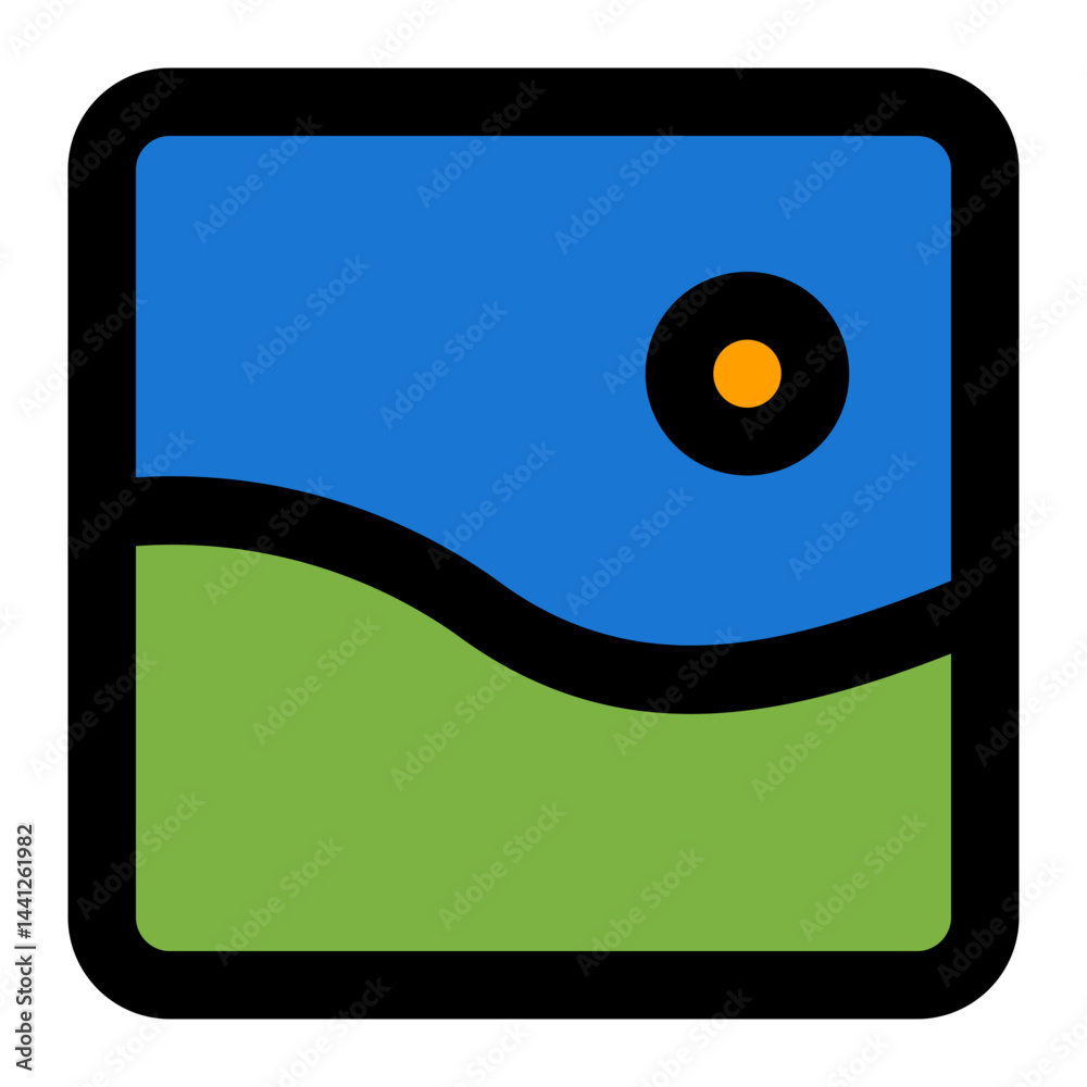 Wall mural simple icon representing a photo placeholder for web design and content creation.