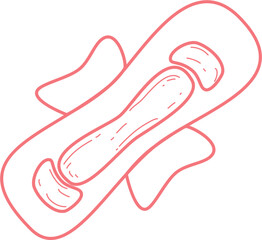Girls period pad line doodle