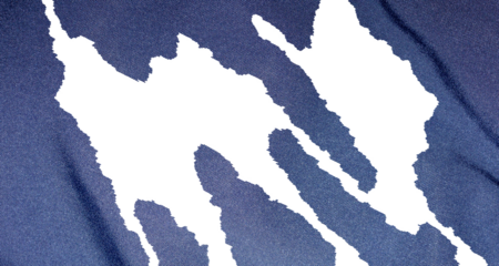 Torn of Blue Fabric Textile on Transparent Background for Creative Project