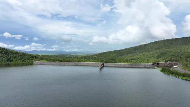 Aerial footage of Lake Proserpine Queensland Australia
