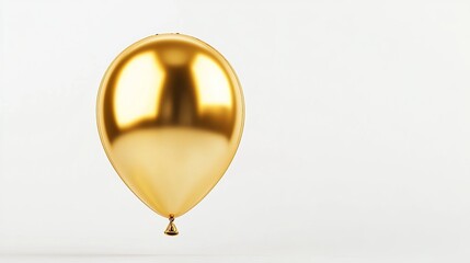 Elegant Golden Balloon Festive Celebration Party Decoration Shiny Metallic Air Balloon Luxury Design Element Isolated White Background High Resolution Image Perfect for Invitations