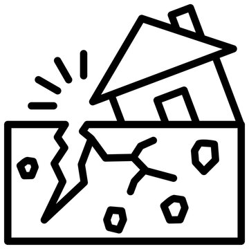 house damaged by earthquake icon clip art preview