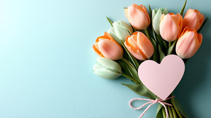 Fototapeta premium soft pastel tulips paper