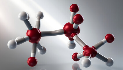 Chemical formula, structural formula and 3D ball-and-stick model of anabolic steroid oxandrolone, white background