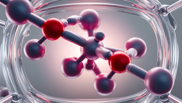Chemical formula, structural formula and 3D ball-and-stick model of anabolic steroid oxandrolone, white background