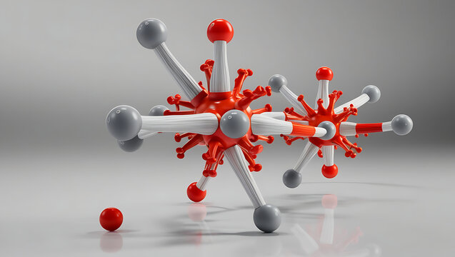 Chemical formula, structural formula and 3D ball-and-stick model of anabolic steroid oxandrolone, white background