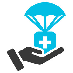 Relief Glyph Blue Grey Icon