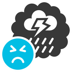 Obraz premium Traum Glyph Blue Grey Icon