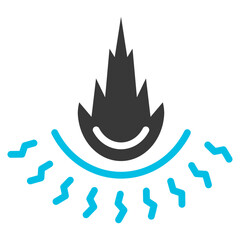 Impact Glyph Blue Grey Icon