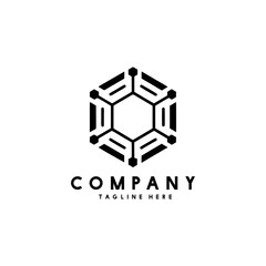 Futuristic & Tech One-Line Logo, abstract tech motif.