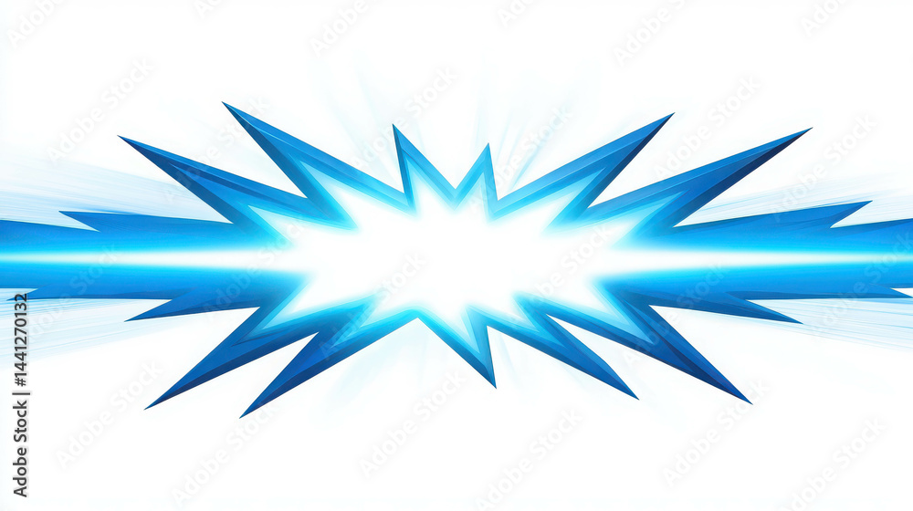 Aufkleber blue energy burst abstract design with bright rays and sharp edges for dynamic backgrounds