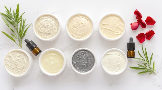 Variety of natural skincare products