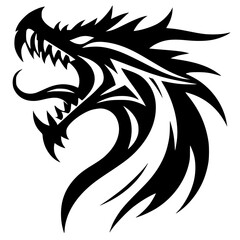 Dragon head silhouette sharp vector design