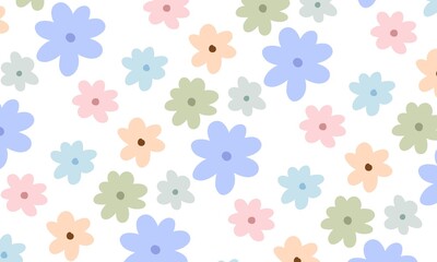 flowers simple pattern seamless background botanical