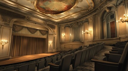 Fototapeta premium Magnificent Grand Theater: A Digital Rendering of Opulent Architectural Design