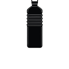 A simple black silhouette of a water bottle vector Art & Illustration