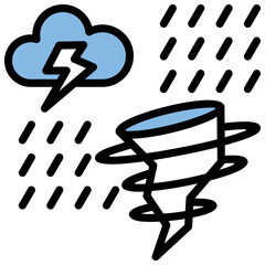 Hurricane Blue Black Icon