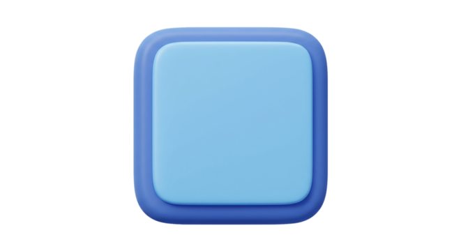 A blue square with rounded corners and a darker blue border against a black background render 3d look fuzzy texture  soft texture  blurry edges  fluffy look  pastel effect  soft focus  hazy style