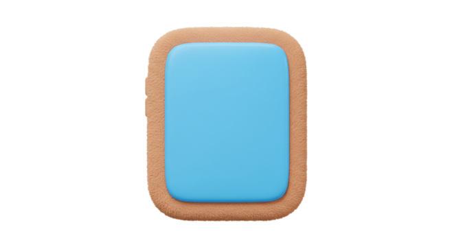 A stylized illustration of a blue rectangle with a brown border on a black background view from center fuzzy texture  soft texture  blurry edges  fluffy look  pastel effect  soft focus  hazy style