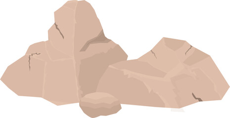 Brown desert boulder illustration © rsovinaaa