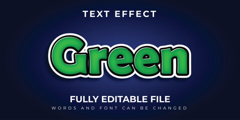 Fototapeta premium Green Text Effect With Blue Background Design
