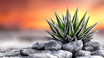 Aloe vera plant sunrise desert nature