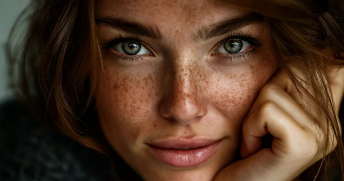 Barefaced Model Poses Confidently