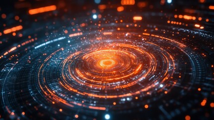 Fototapeta premium Abstract, digital, swirling, concentric circles