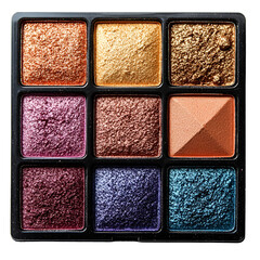 Fototapeta premium Metallic Eyeshadow Palette Shimmering Colors Makeup Beauty