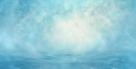 calm serene ocean or large body of water under a cloudy blue sky with gentle waves and soft light creating a peaceful and tranquil atmosphere