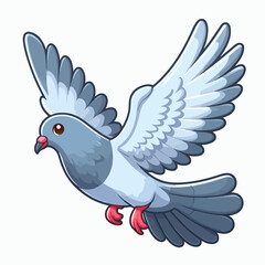 Obraz premium flying dove cartoon vector illustration