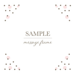 ピンクの水玉のフレームイラスト