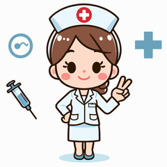 vector illustration of a nurse profession