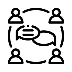 team collaboration line icon