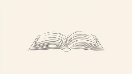 Open book graphic design, simple illustration, artistic style