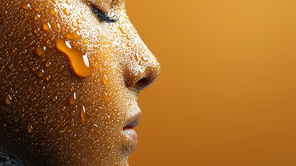 Blurred profile face warm colors abstract art