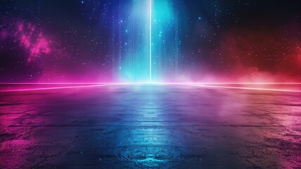 Fototapeta premium Experience a stunning futuristic background featuring vibrant colors and cinematic lighting effects. Ideal for creative projects needing a unique atmosphere.