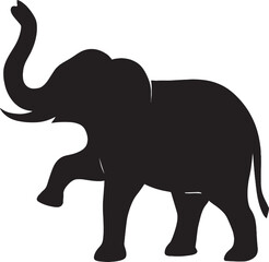Majestic Elephant Silhouette Stunning Black and White Image for Nature & Wildlife Enthusiasts