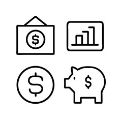 Finance - line icon set with editable stroke. Outline business and economy web icons. Money, bank, payment.Euro line icons set. Modern graphic design concepts. Vector line icons.
